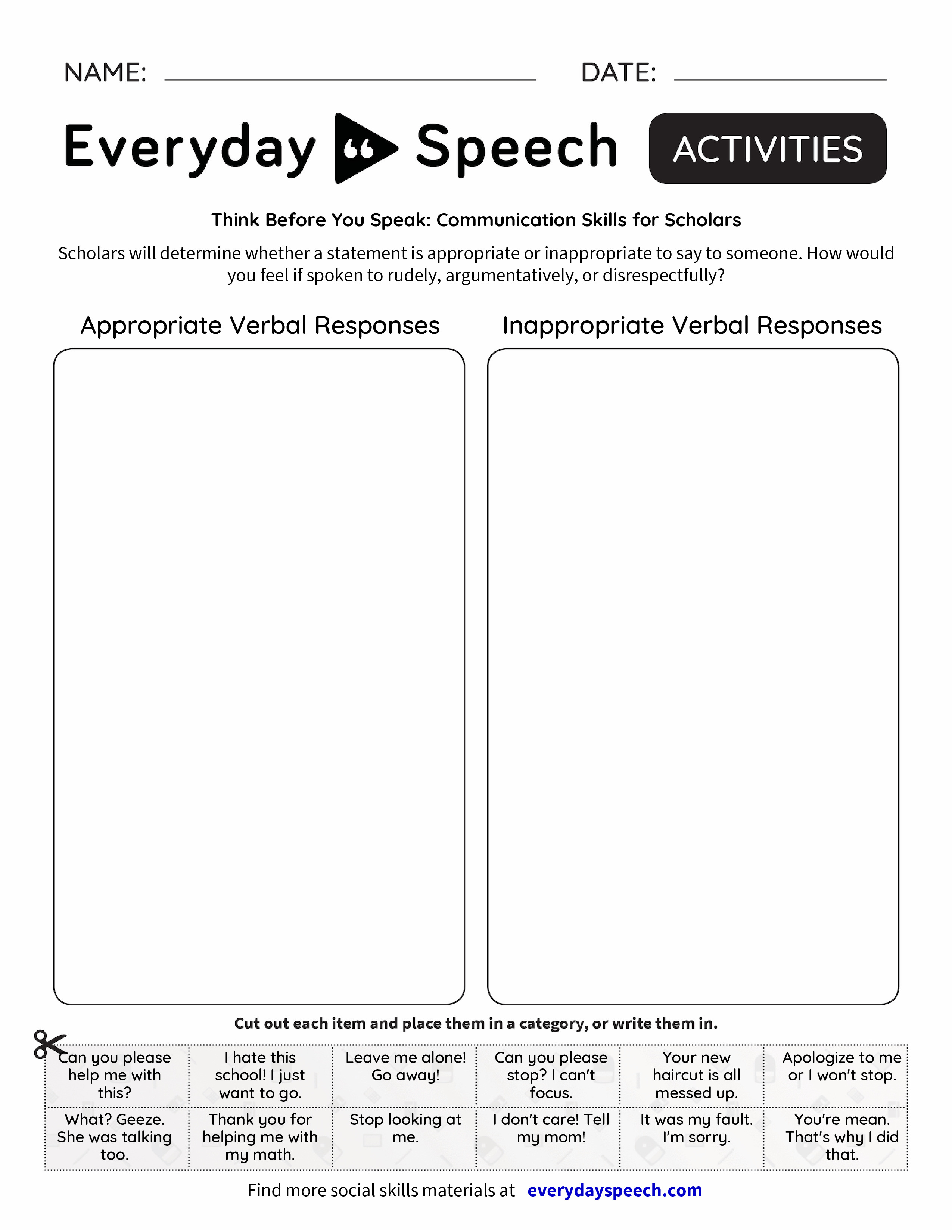 Think Before You Speak Communication Skills for Scholars Everyday