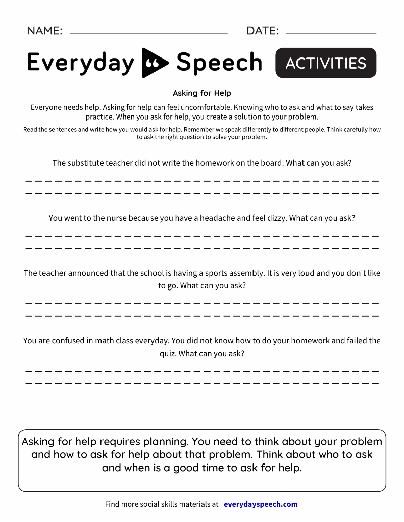 Speech Therapy Worksheet Creator - Everyday Speech