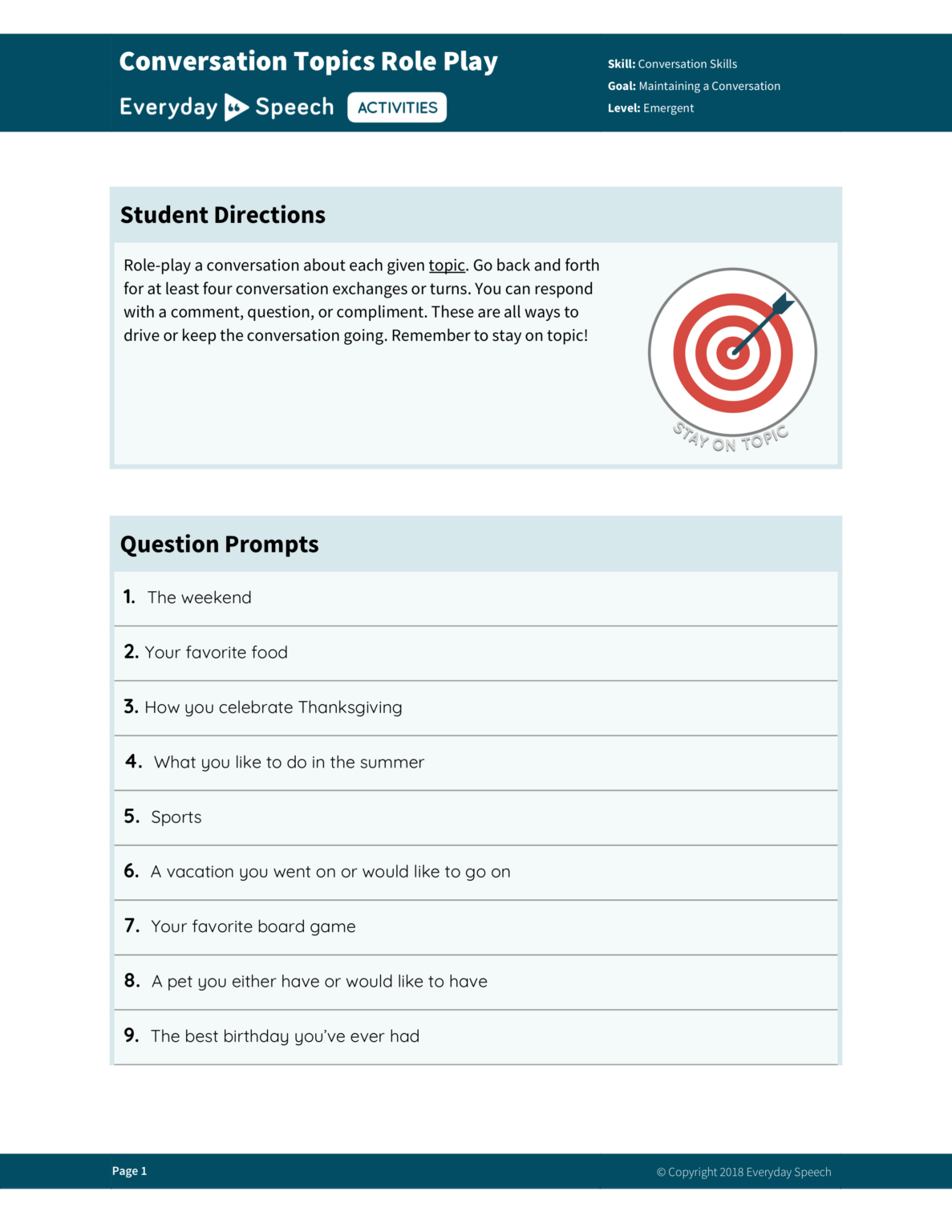 No-Prep Social Skills Worksheets & Worksheet Creator | Everyday Speech