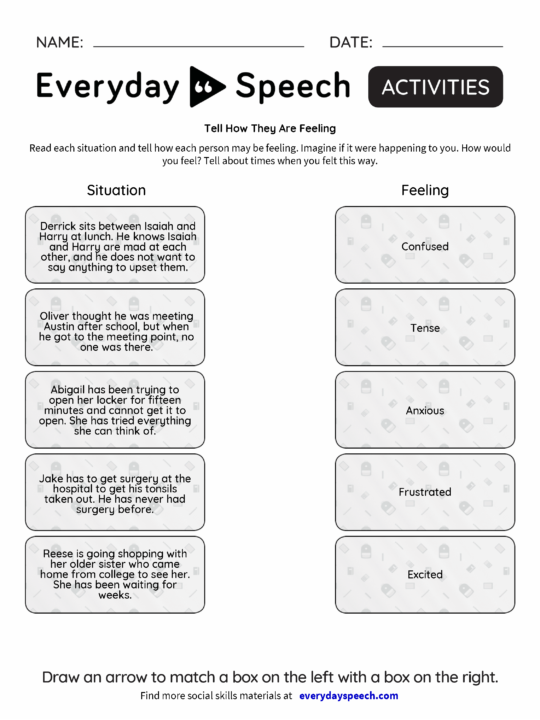 No Prep Social Skills Worksheets Worksheet Creator Everyday Speech