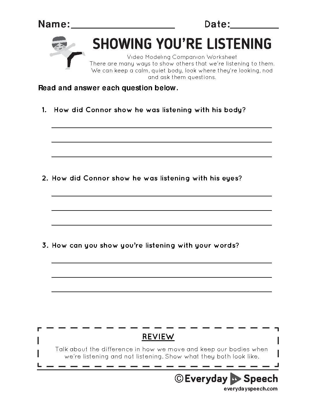 Lesson Plan Active Listening Everyday Speech