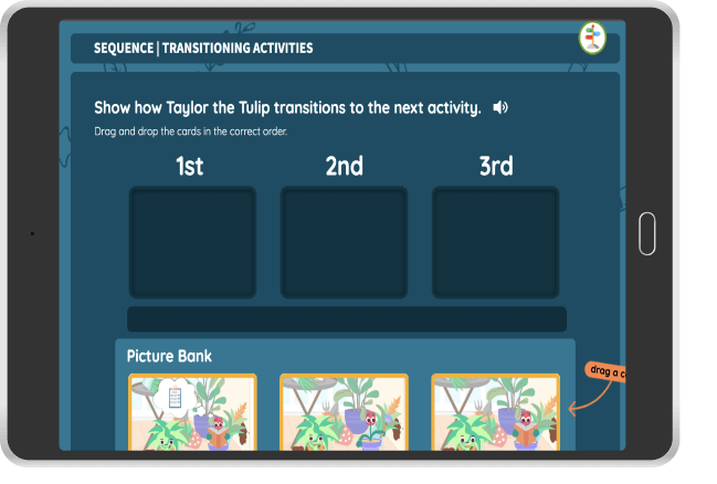 Screenshot of transitioning activities game