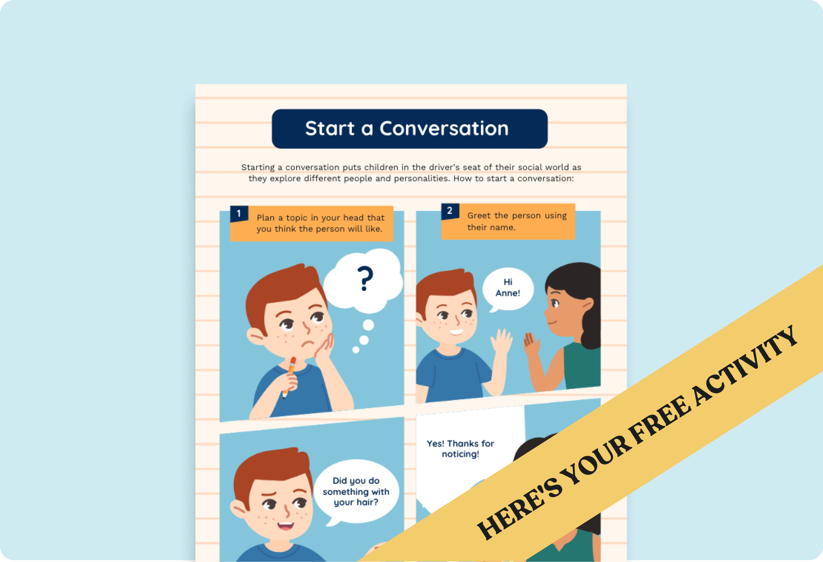 Conversation Skills Poster for High School: Starting a Conversation