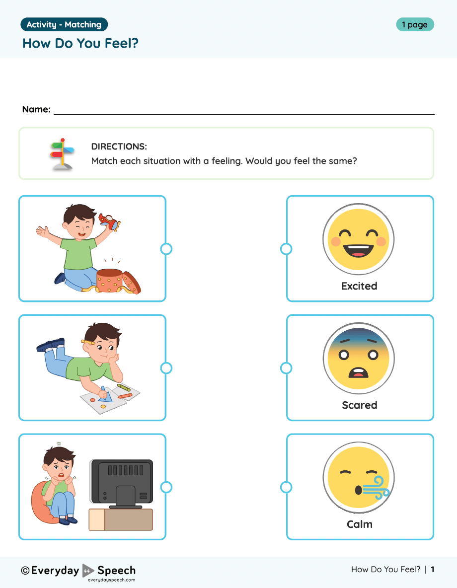 Understanding Feelings Lesson Plan PDF Everyday Speech