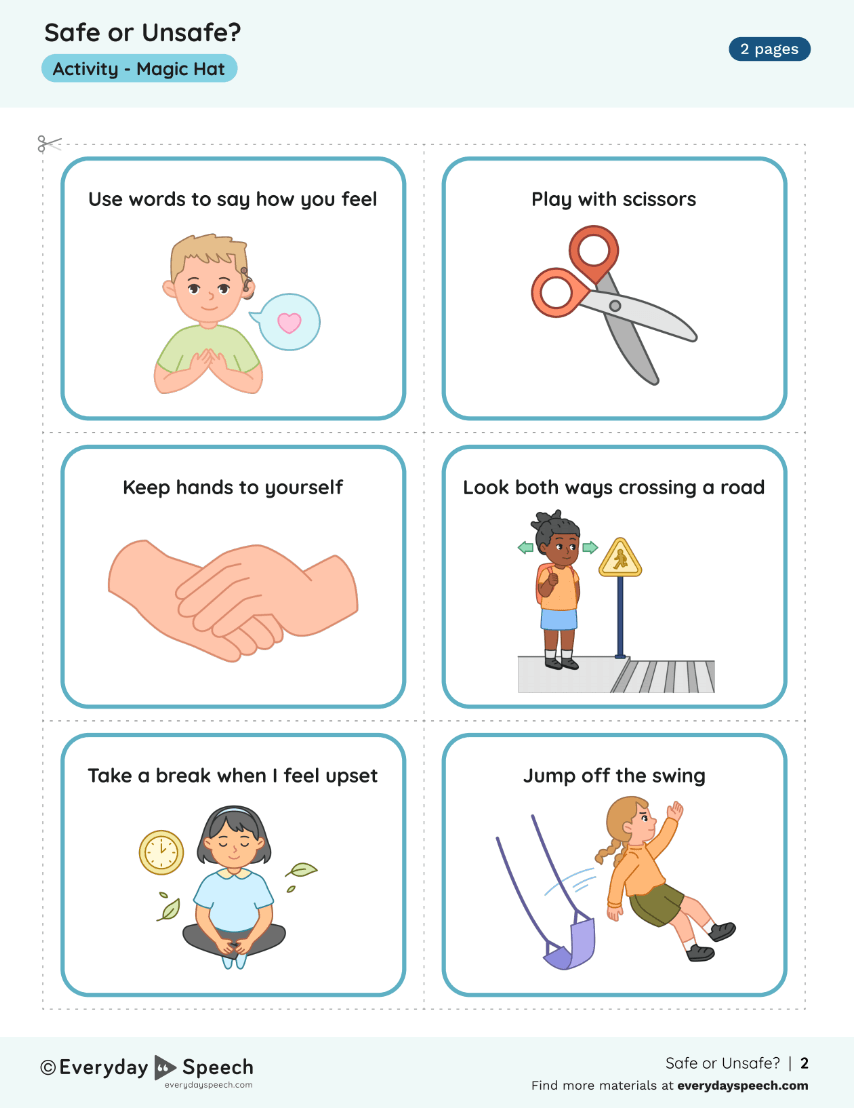 Safe Vs Unsafe Worksheet