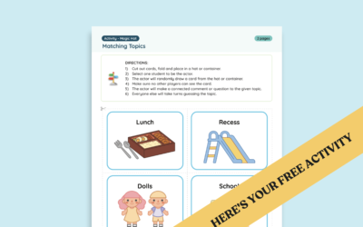 Conversation Skills Activity for Preschool: Staying on Topic
