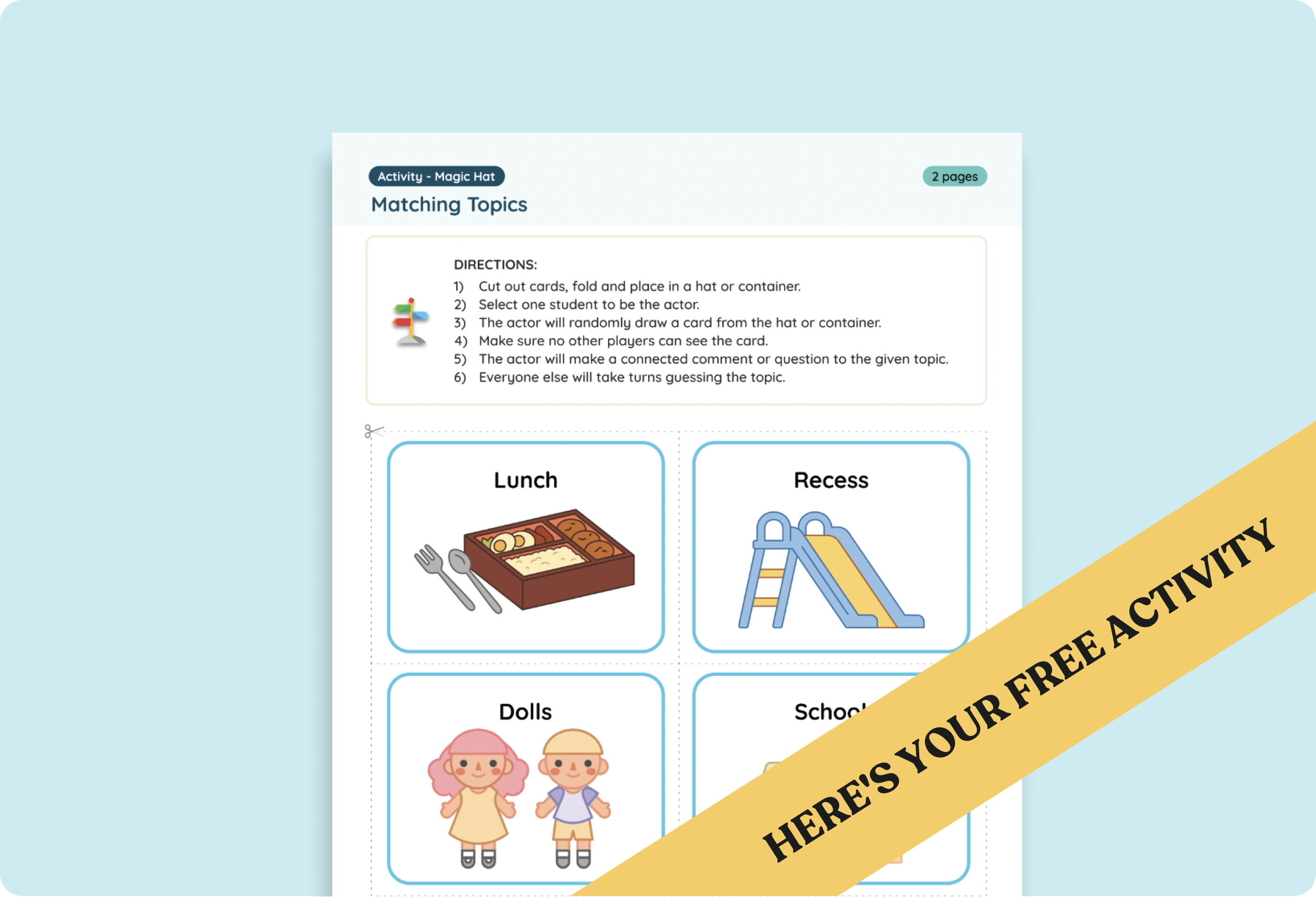 Conversation Skills Activity for Preschool: Staying on Topic
