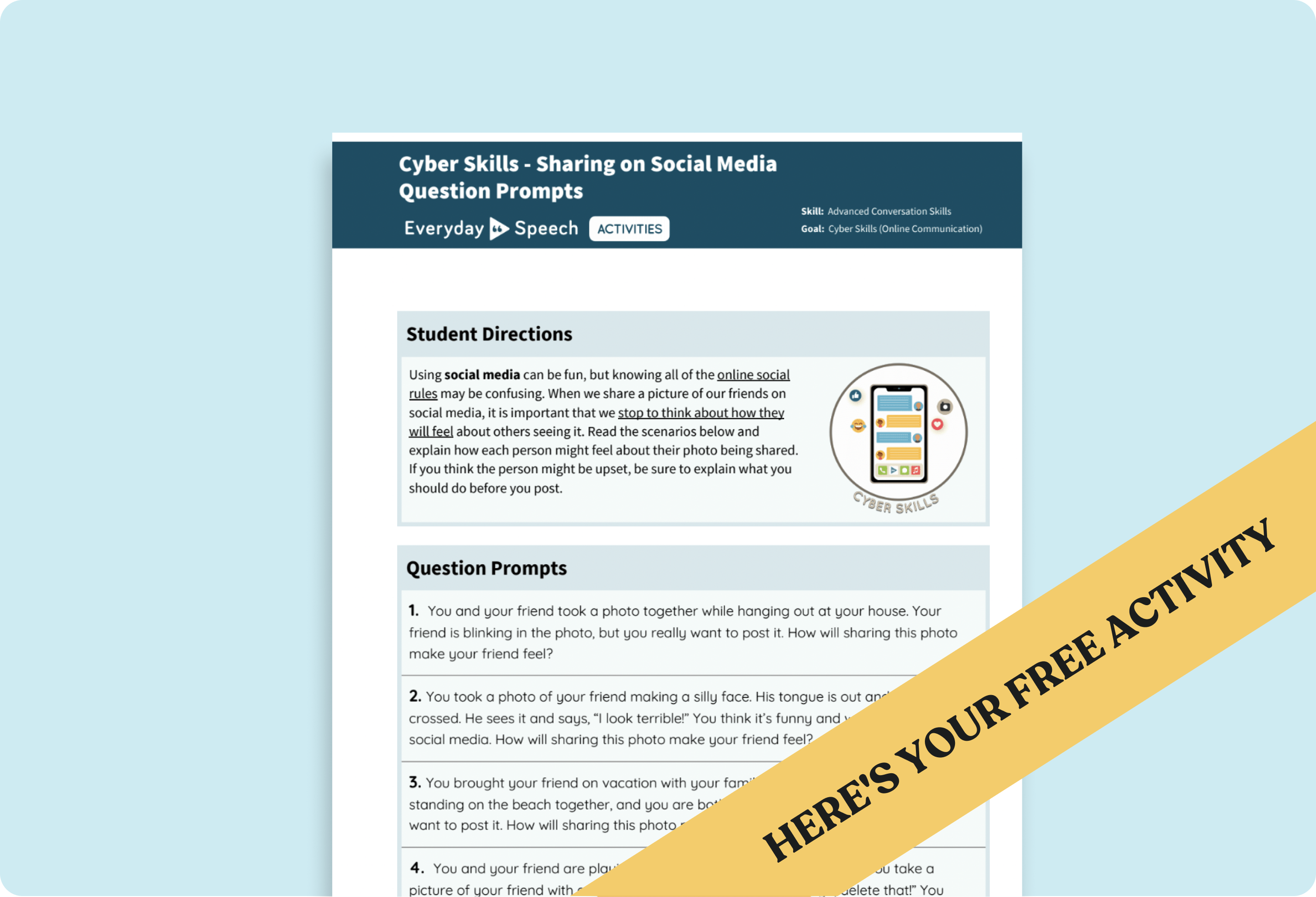 Digital Citizenship Activity for Middle School: Sharing on Social Media