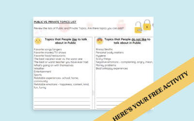 Conversation Boundaries Activity for Middle School: Think It or Say It