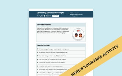 Elementary Conversation Activity: Making Connected Comments