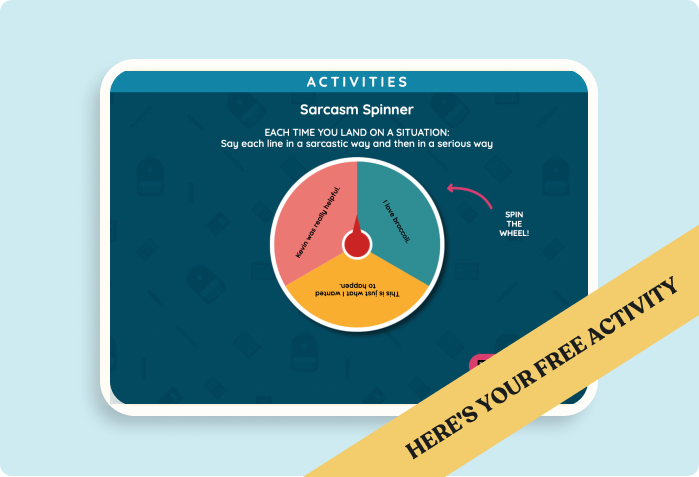 Pragmatics Activity for High School: Interactive Sarcasm Spinner