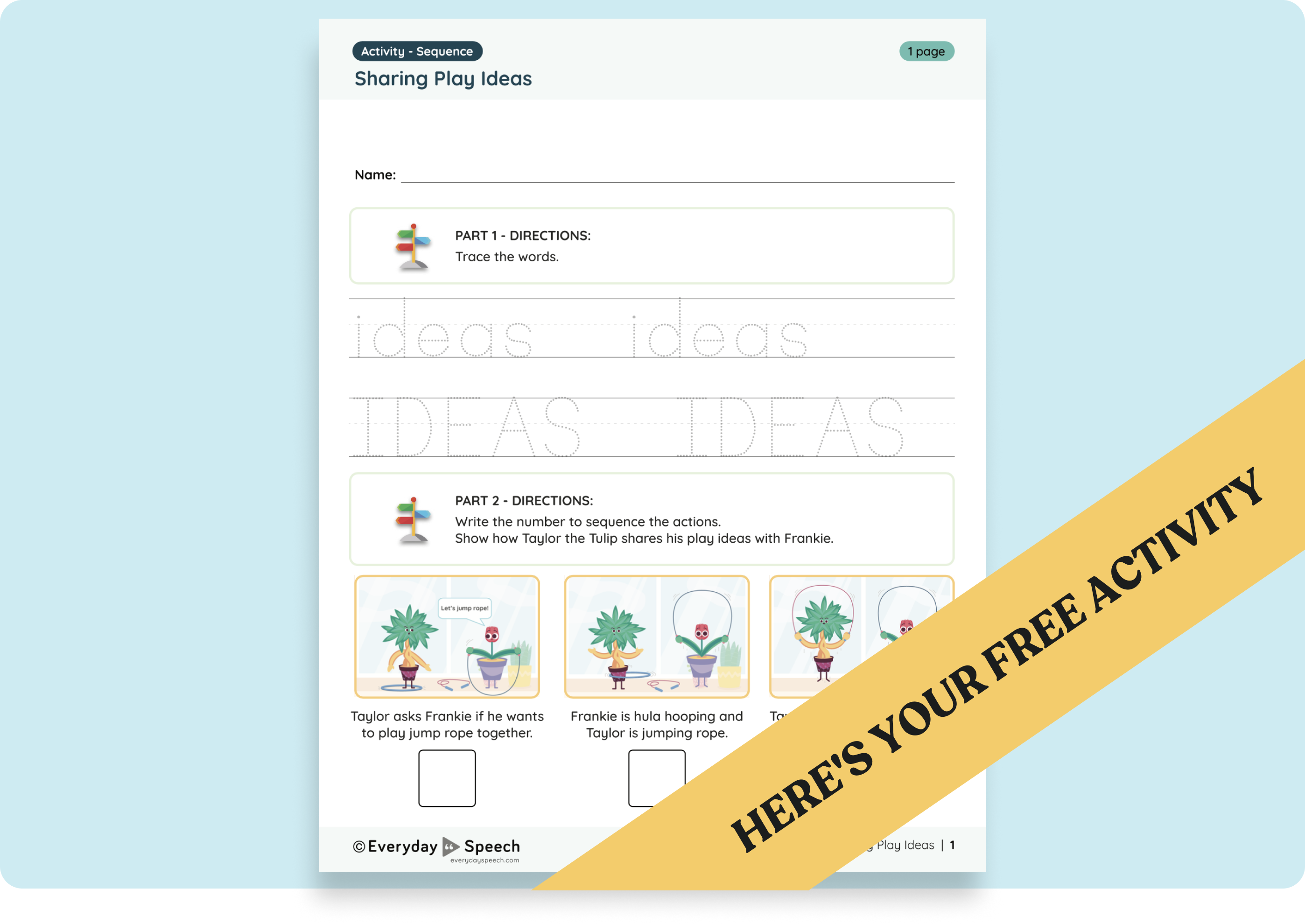 Preschool Social Skills Activity: Sharing Play Ideas