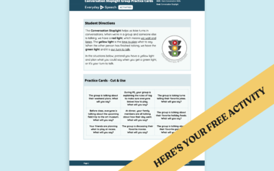 Conversation Skills Activity for Elementary: Conversation Stoplight Practice Cards