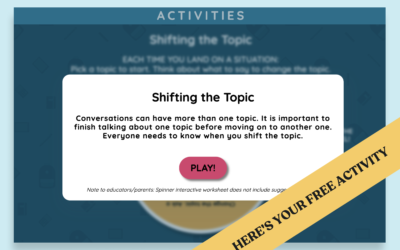 Conversation Skills Activity for Middle School: Shifting the Topic Spinner