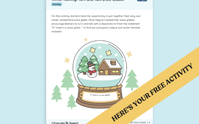 Preschool Conversation Activity: Turn-and-Talk Snow Globe Craft