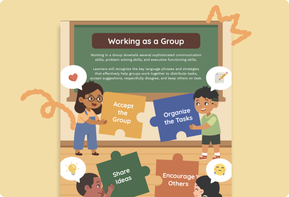 Teaching Elementary Students Group Work in the Classroom | Working as a Group Goal Poster