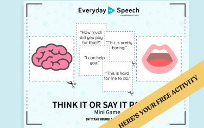Conversation Skills Activity for Elementary: Think It or Say It