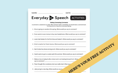 Conversation Skills Activity for Middle School: Staying on Topic with Connected Comments