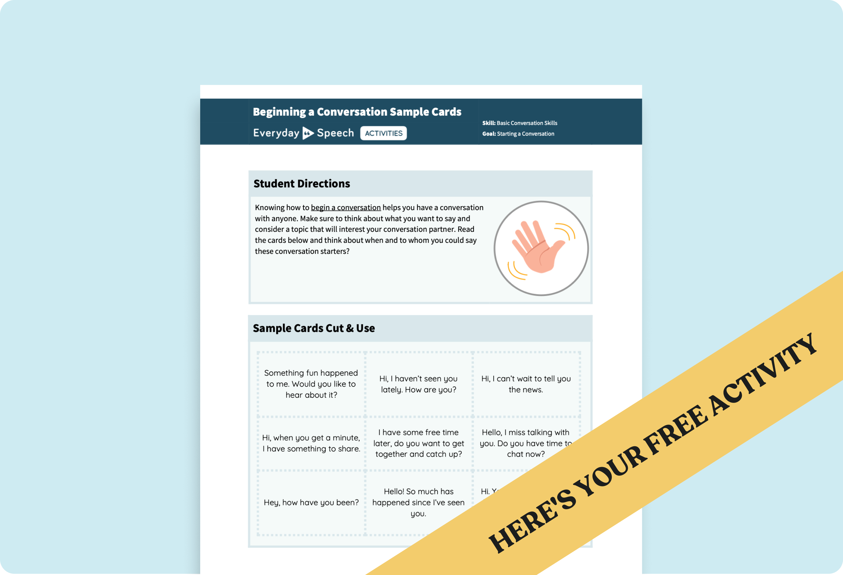 Download Conversation Cards: Free High School Activity for Communication Skills