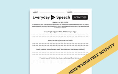 Middle School Self-Regulation Printable: Keeping Your Self-Control