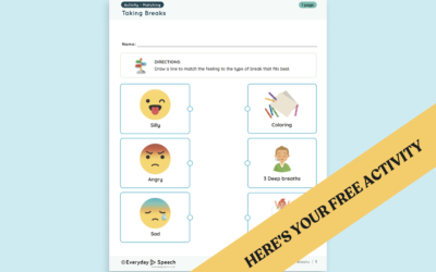 Pre-K & Kindergarten Staying Calm PDF Activity: Taking Breaks