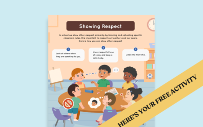 Elementary School Showing Respect Goal Poster: Visual Support for School Behavior
