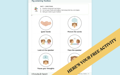 Pre-K & Kindergarten Listening in School Activity: My Listening Toolbox