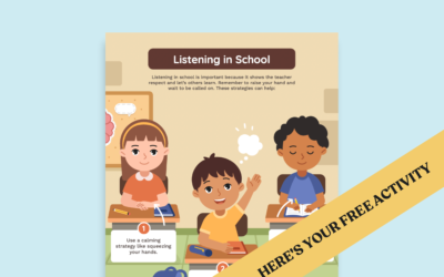 Pre-K & Kindergarten Listening in School Lesson Plan: Listening in School Goal Poster