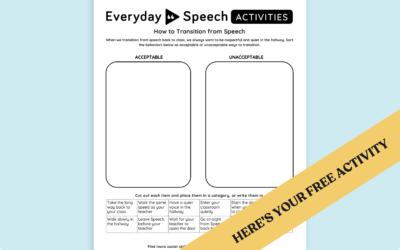Elementary School Classroom Routine PDF Worksheet: How to Transition from Speech