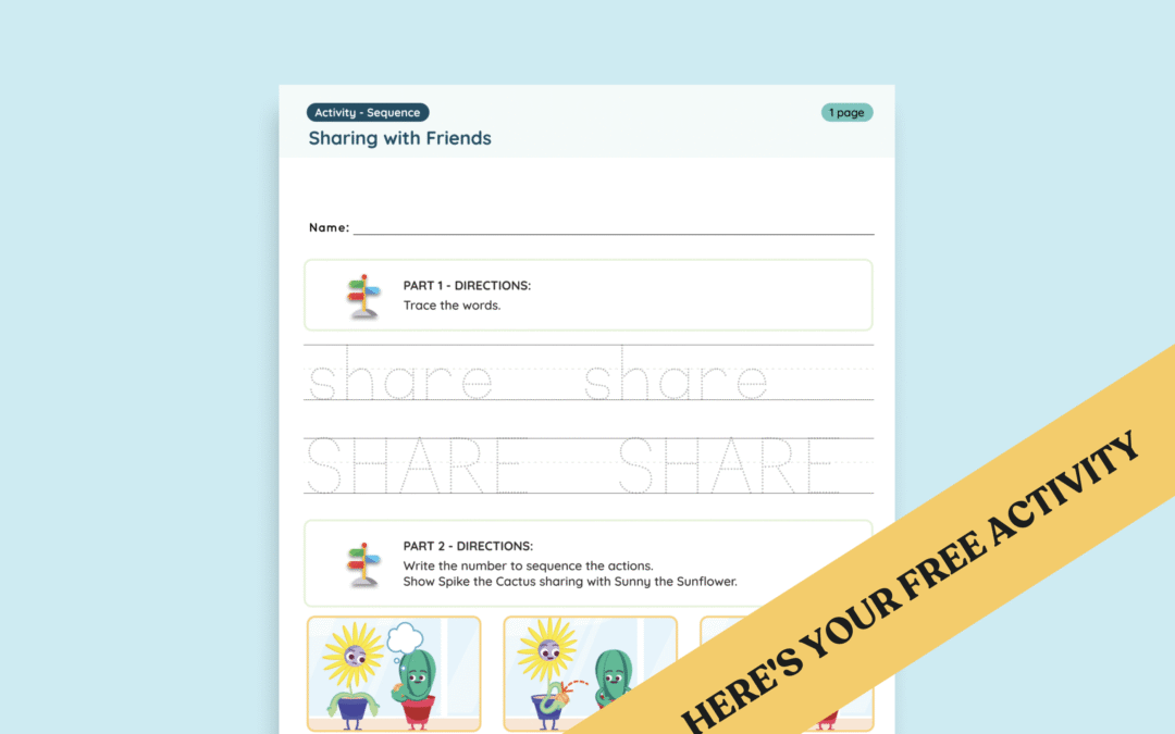 Pre-K & Kindergarten Play Skills Activity: Sharing with Friends