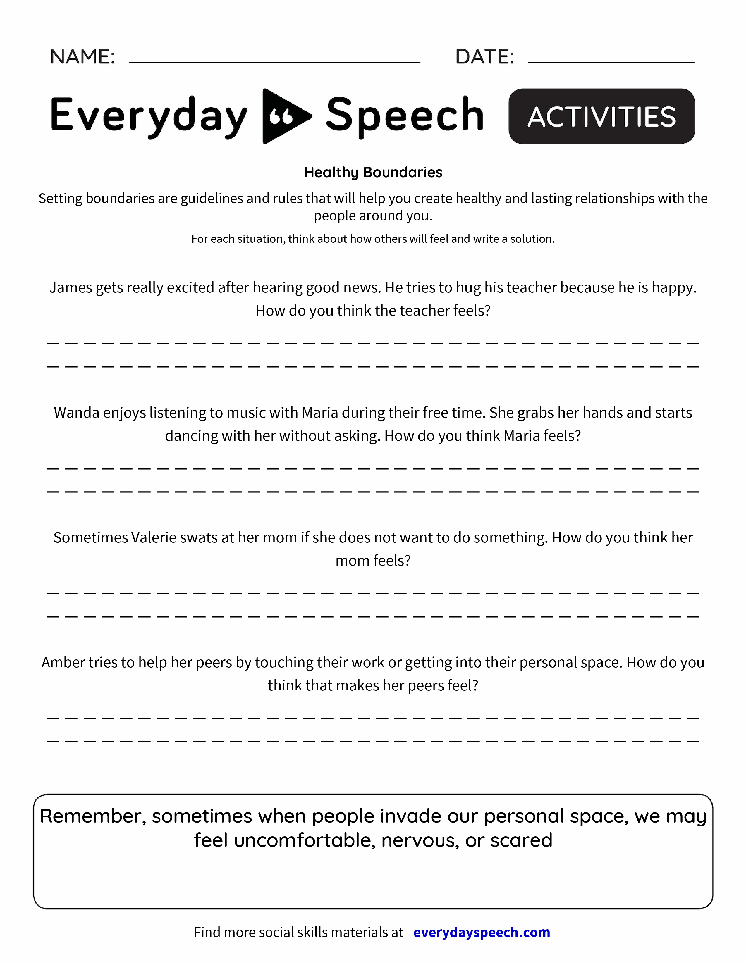 Healthy Boundaries Everyday Speech Everyday Speech