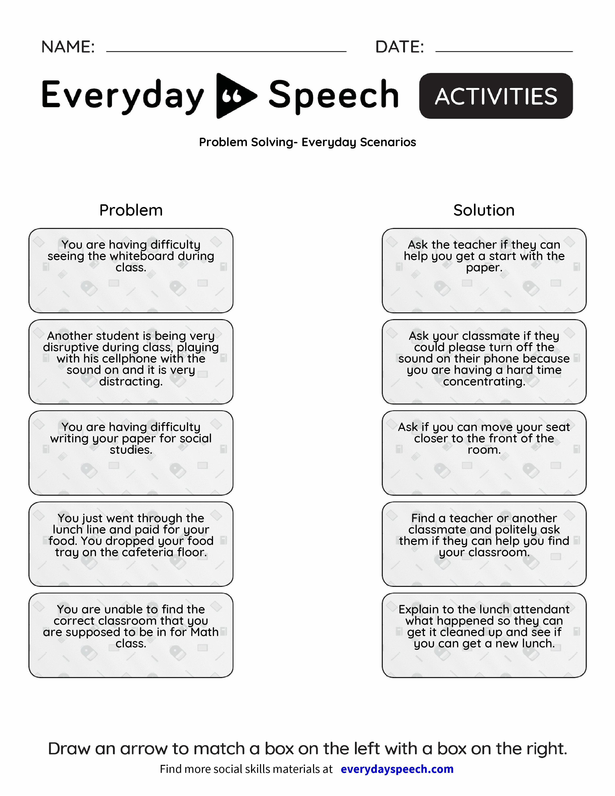 Worksheets Social Skills Problem Solving Worksheets problem solving everyday scenarios speech preview preview
