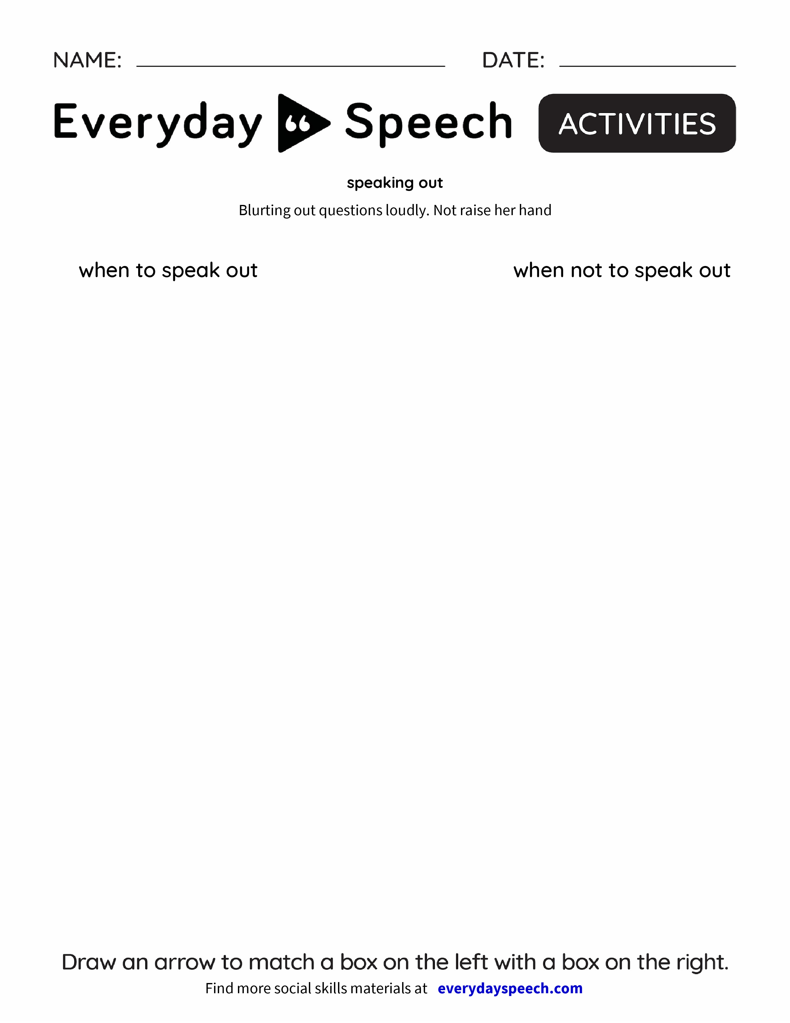 Speaking Out Everyday Speech Everyday Speech