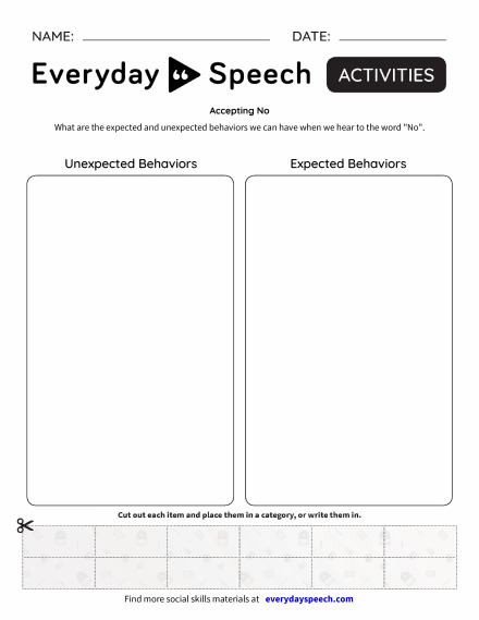 Worksheets | Everyday Speech - Everyday Speech