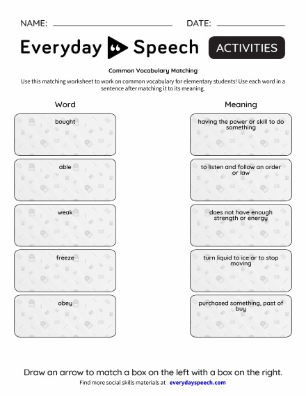 Common Vocabulary Matching