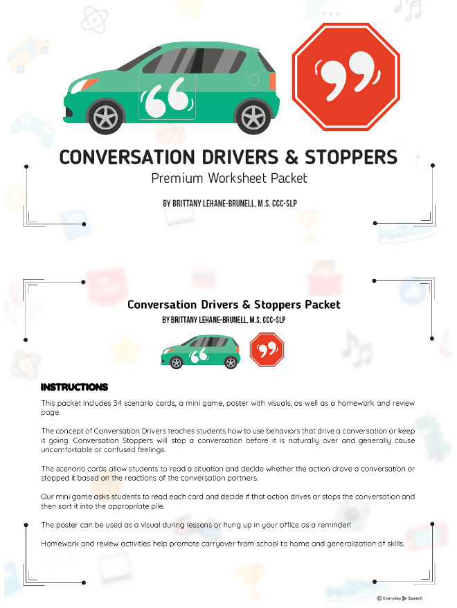 Conversation Drivers & Stoppers Premium Packet
