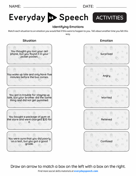 Worksheets | Everyday Speech - Everyday Speech