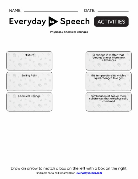 Physical And Chemical Changes Worksheet Pdf