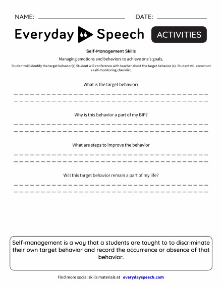 Worksheets | Everyday Speech - Everyday Speech