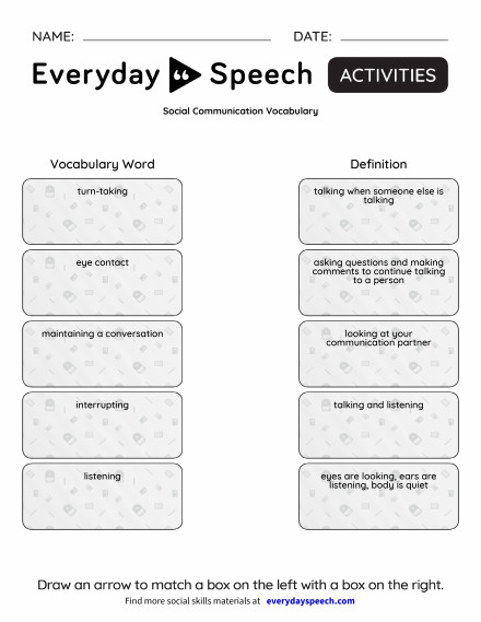 Social Communication Vocabulary