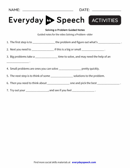 Solving a Problem Guided Notes