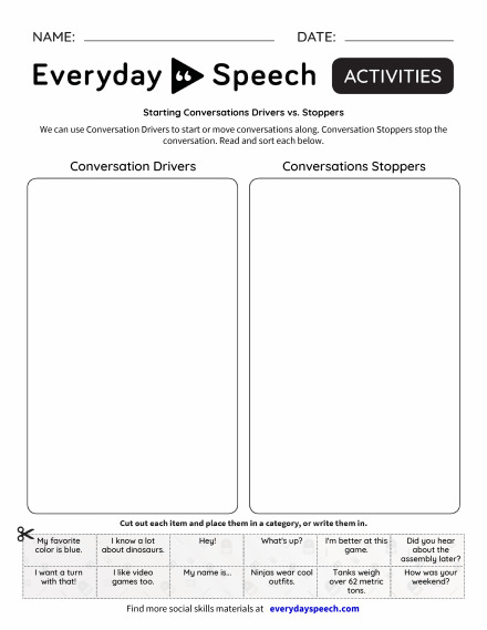 Starting Conversations Drivers vs. Stoppers
