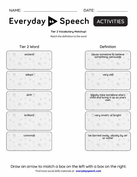 Tier 2 Vocabulary Matchup!