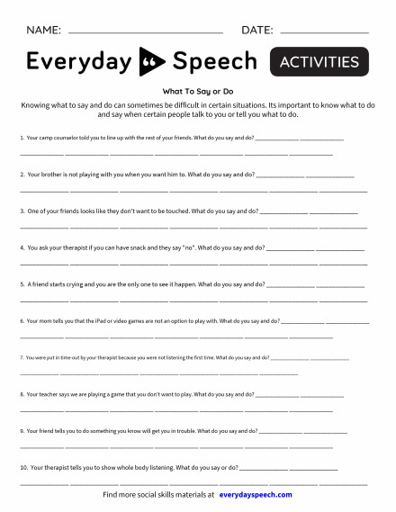 What To Say or Do